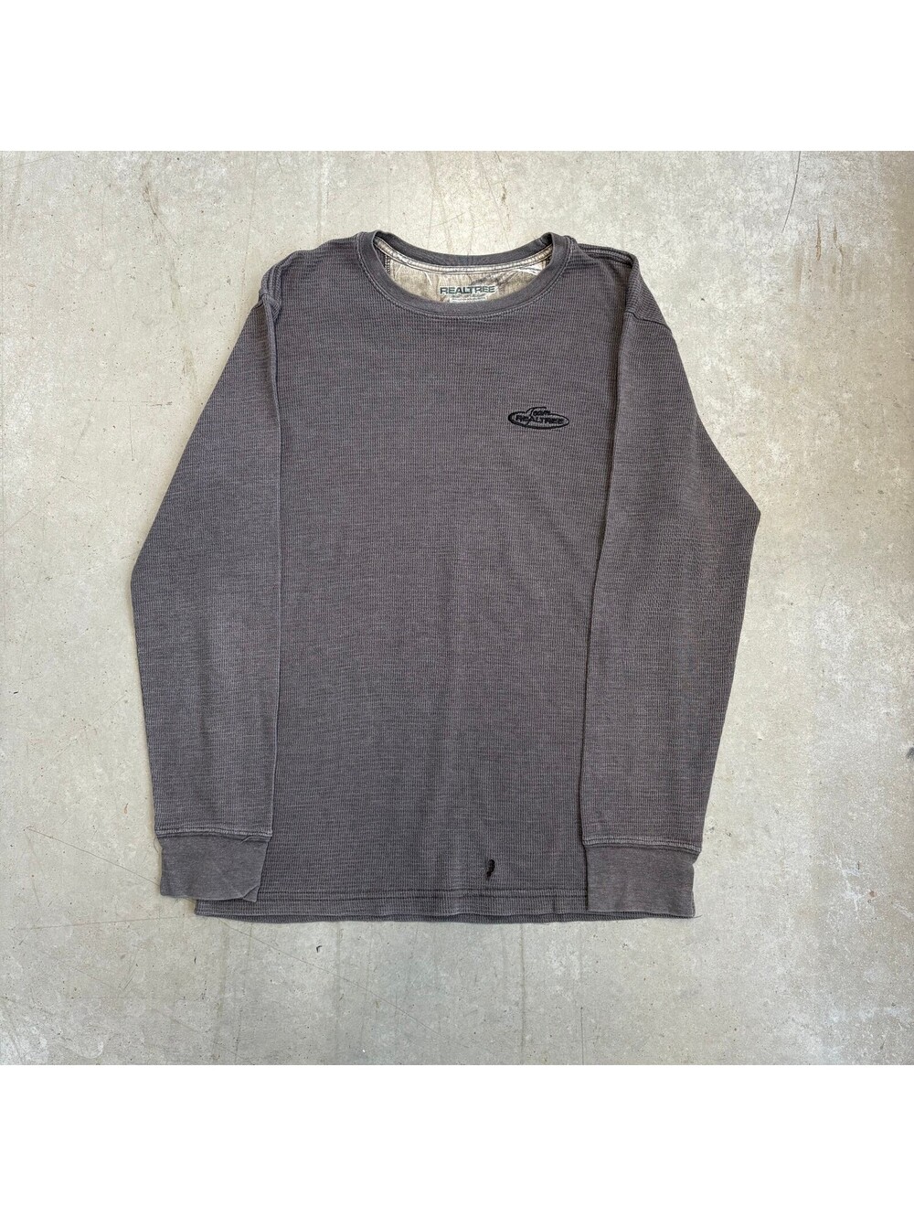 Vintage 2000s Realtree Waffle Knit Longsleeve Shirt Medium Gray